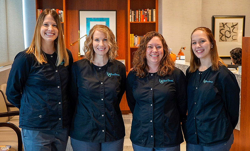 Hygienists: Front row Buffy, Stacy(no long with us) & Michelle ; Back row Diana & Seth